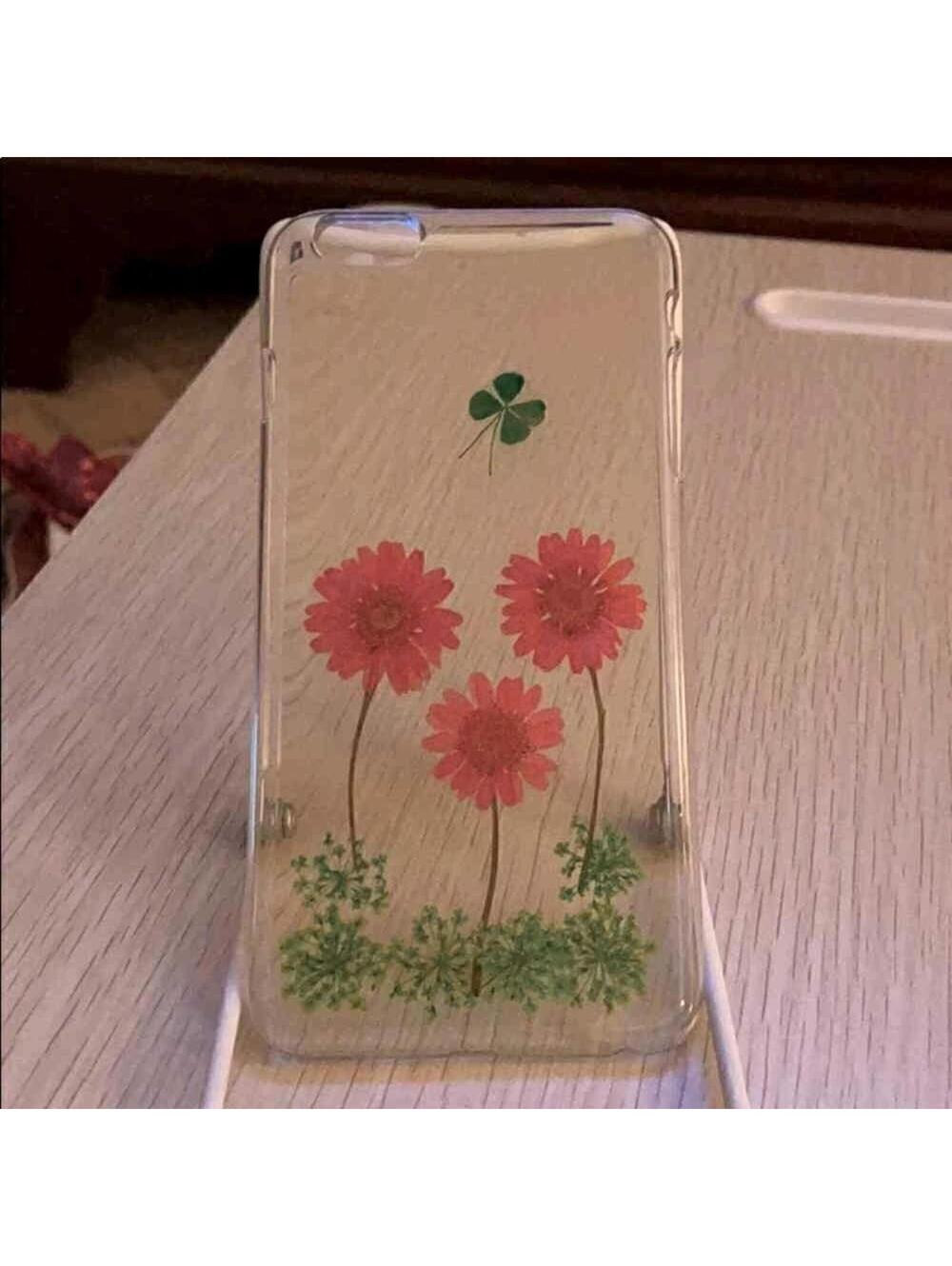 iPhone 6 Plus CLEAR SNAP Case w pressed flowers